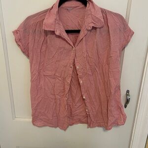 Pink Button-Up Women's Top